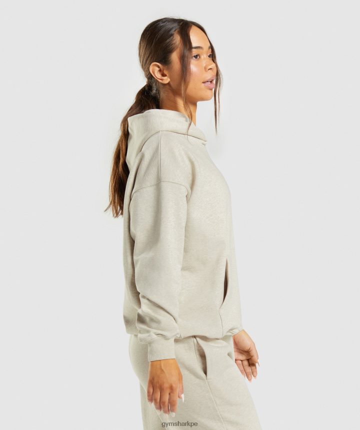 Gymsharkdía de descanso sudadera con capucha mujer beige marga PFTJ2N411 ropa