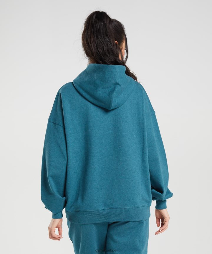 Gymsharkdía de descanso sudadera con capucha mujer marga azul acero PFTJ2N385 ropa