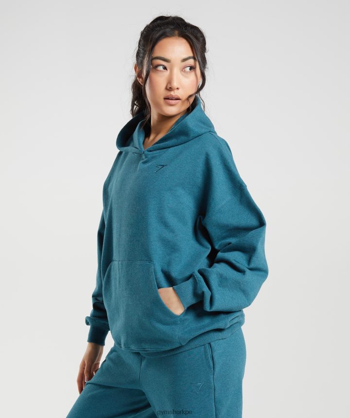 Gymsharkdía de descanso sudadera con capucha mujer marga azul acero PFTJ2N385 ropa
