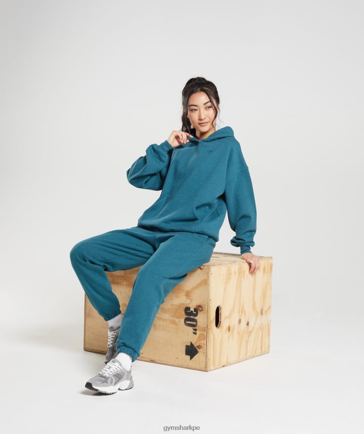 Gymsharkdía de descanso sudadera con capucha mujer marga azul acero PFTJ2N385 ropa