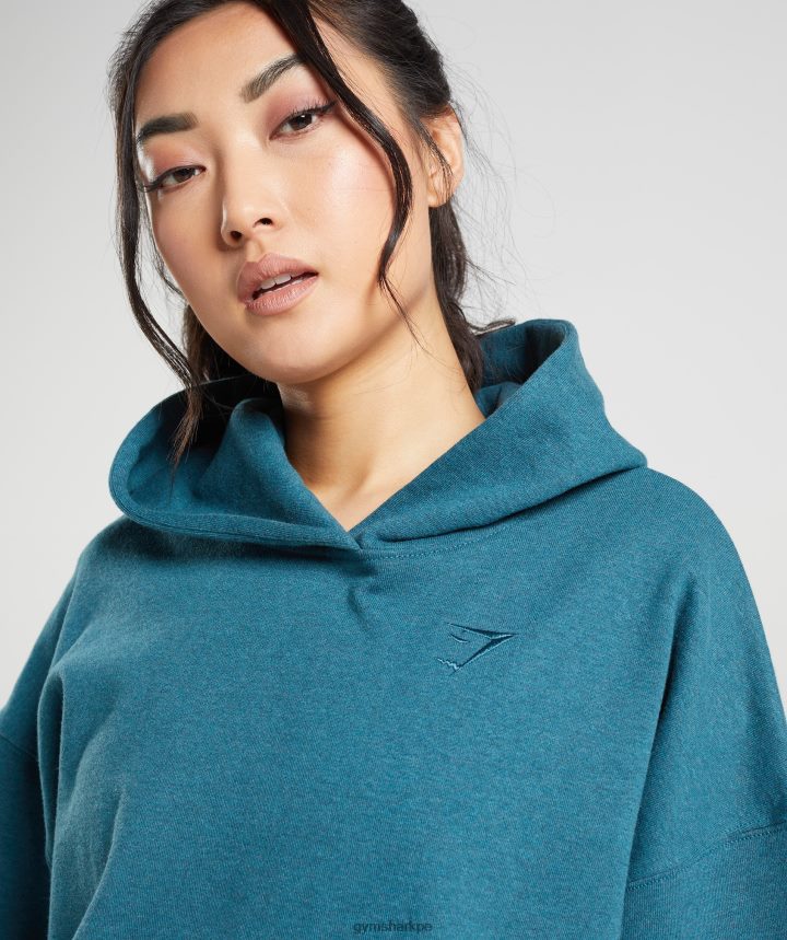 Gymsharkdía de descanso sudadera con capucha mujer marga azul acero PFTJ2N385 ropa