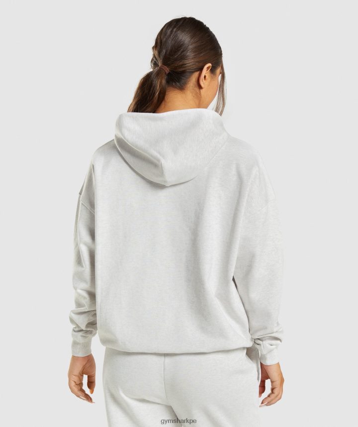 Gymsharkdía de descanso sudadera con capucha mujer marga blanca PFTJ2N361 ropa
