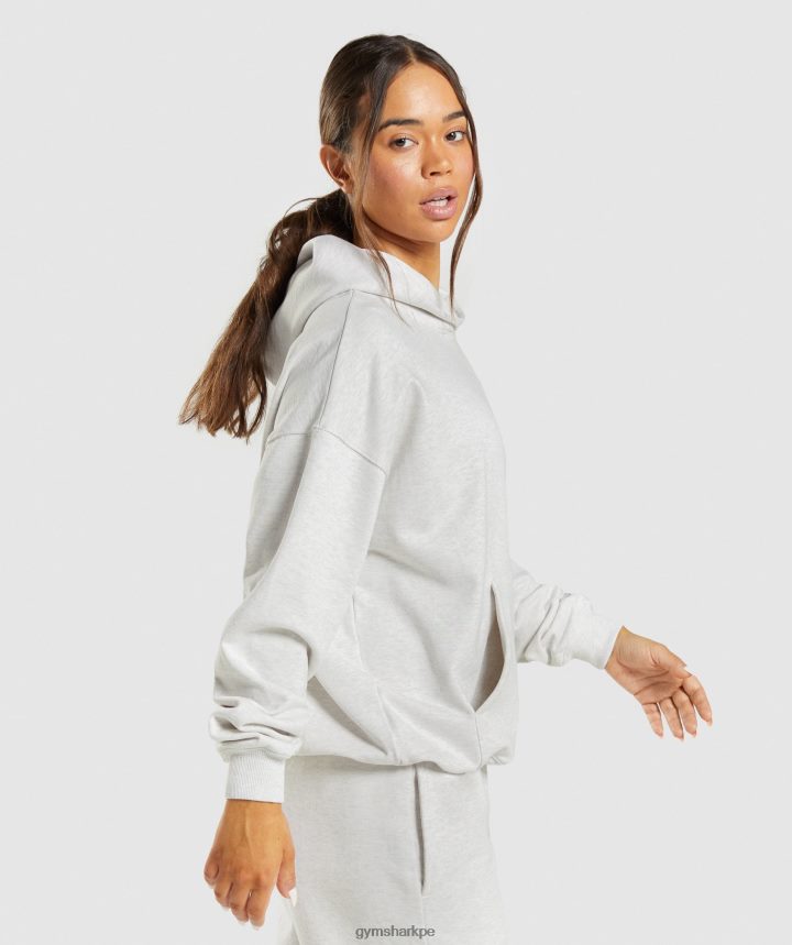 Gymsharkdía de descanso sudadera con capucha mujer marga blanca PFTJ2N361 ropa