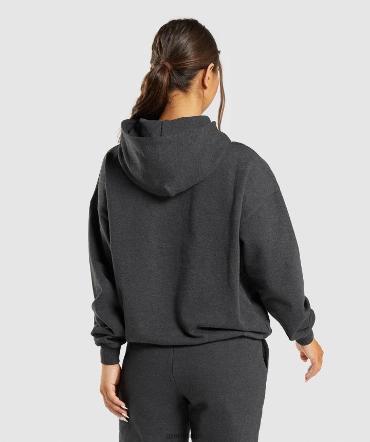 Gymsharkdía de descanso sudadera con capucha mujer marga negra PFTJ2N345 ropa