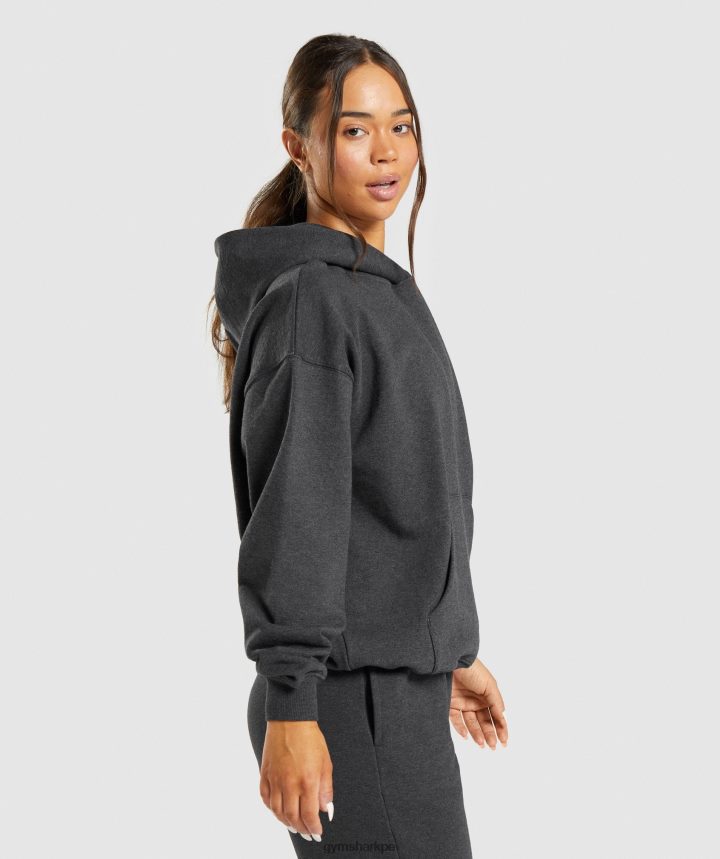 Gymsharkdía de descanso sudadera con capucha mujer marga negra PFTJ2N345 ropa