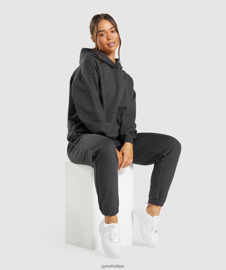 Gymsharkdía de descanso sudadera con capucha mujer marga negra PFTJ2N345 ropa