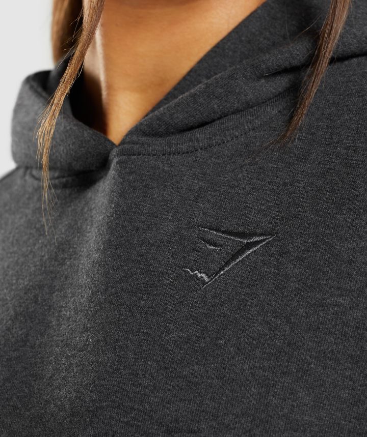 Gymsharkdía de descanso sudadera con capucha mujer marga negra PFTJ2N345 ropa