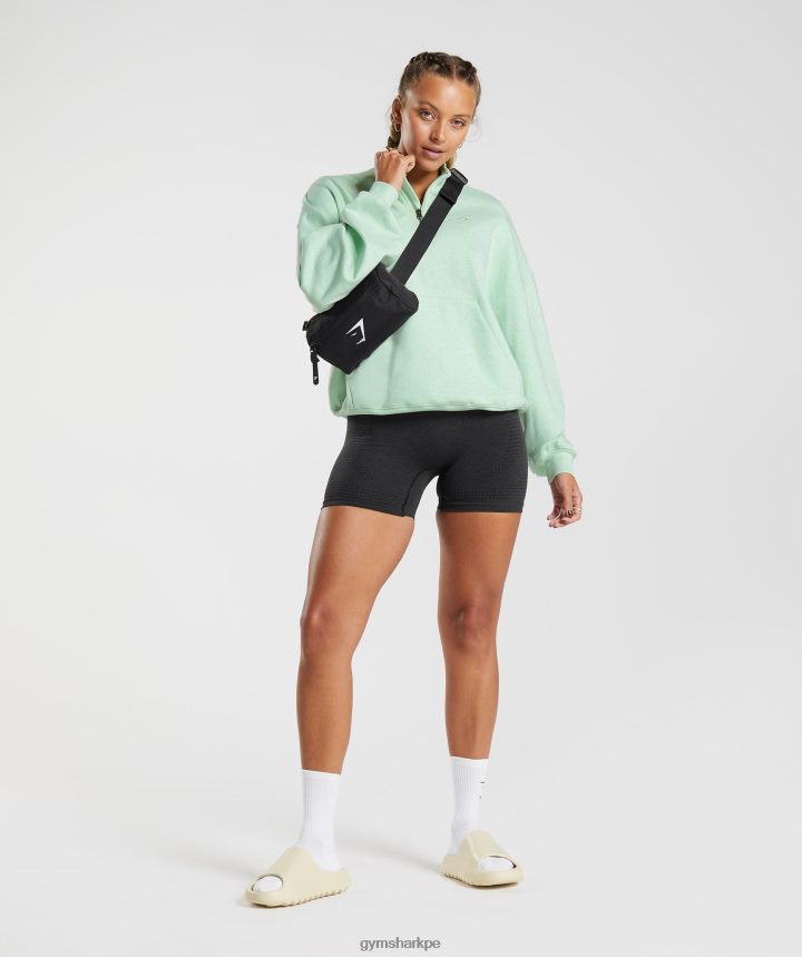 Gymsharkdía de descanso sudaderas 1/2 zip pullover mujer refrescante marga verde PFTJ2N379 ropa