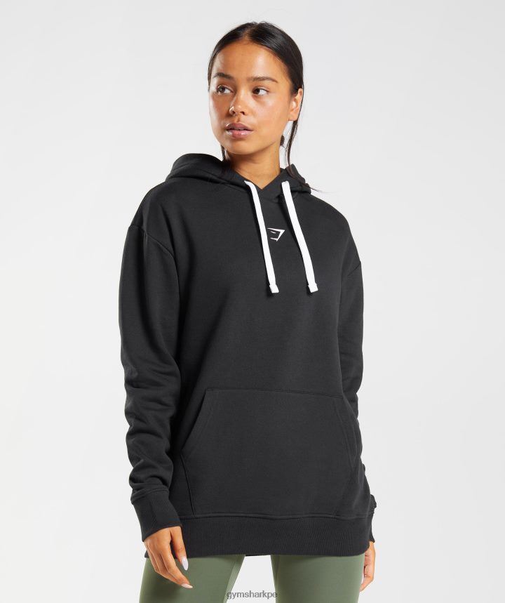 Gymsharkfraccion sudadera con capucha mujer blanco negro PFTJ2N386 ropa