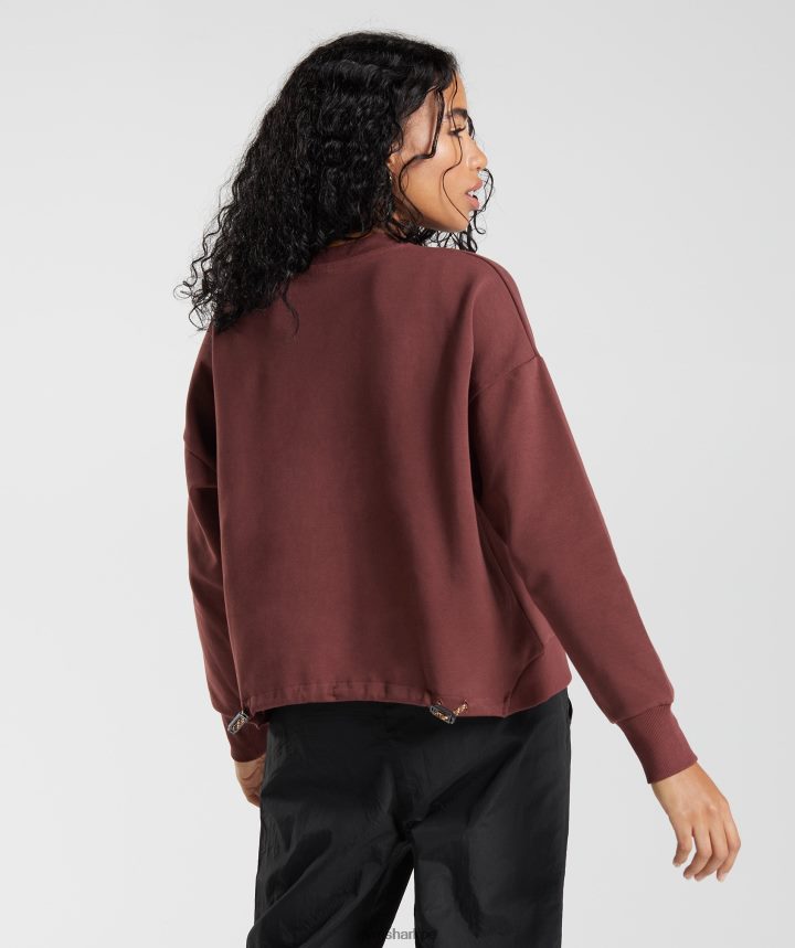 Gymsharkretomar el equipo de sudor mujer marrón cereza PFTJ2N391 ropa