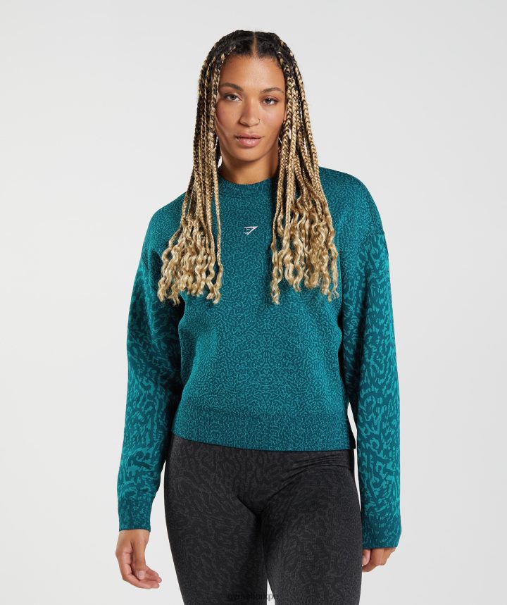 Gymsharksudadera adapt animal mujer arrecife | verde azulado de invierno PFTJ2N374 ropa