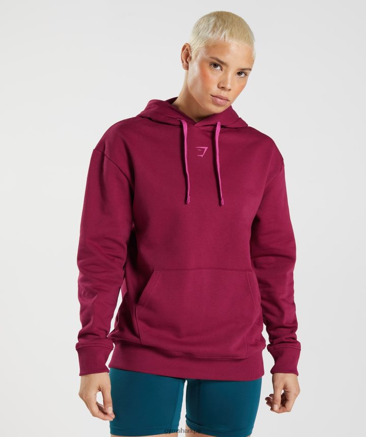 Gymsharksudadera con capucha de fracciones gráficas mujer grosella rosa PFTJ2N388 ropa
