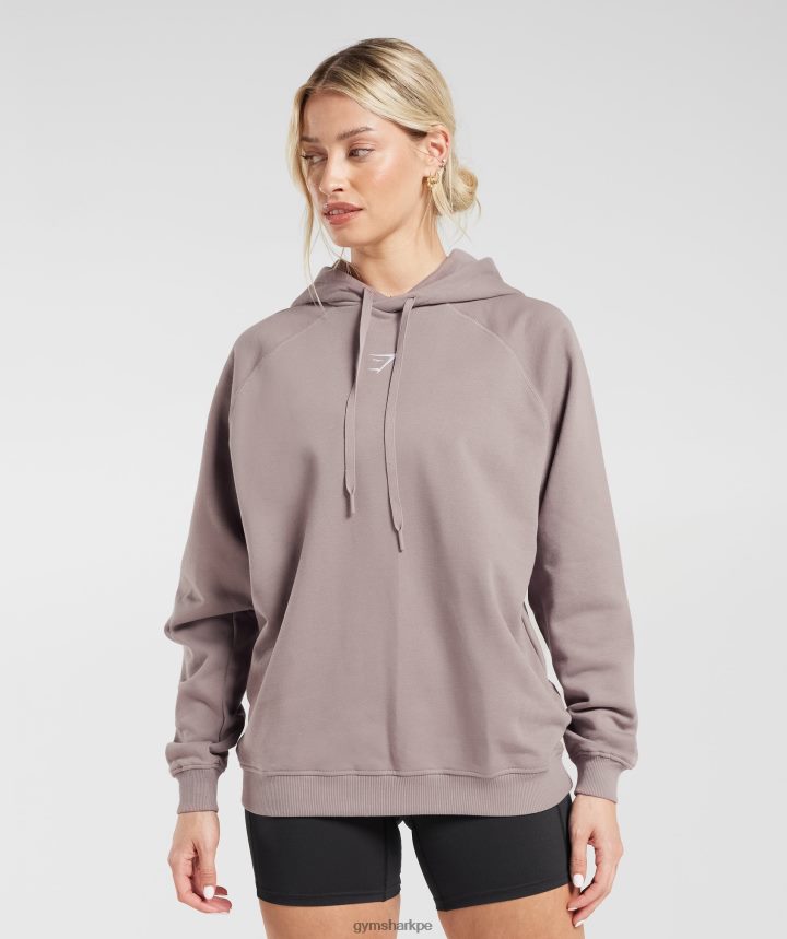Gymsharksudadera con capucha extragrande de entrenamiento mujer malva lavado PFTJ2N363 ropa