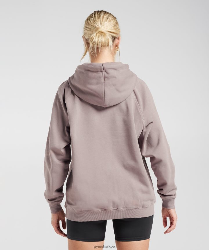 Gymsharksudadera con capucha extragrande de entrenamiento mujer malva lavado PFTJ2N363 ropa