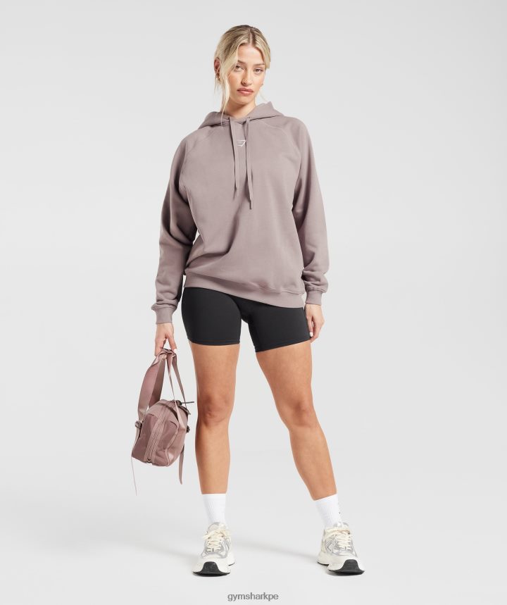 Gymsharksudadera con capucha extragrande de entrenamiento mujer malva lavado PFTJ2N363 ropa