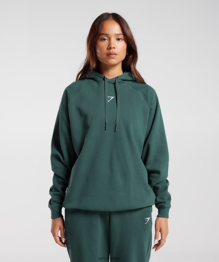 Gymsharksudadera con capucha extragrande de entrenamiento mujer niebla verde PFTJ2N346 ropa