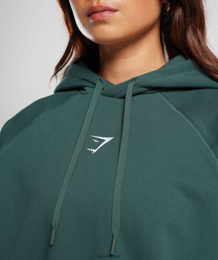 Gymsharksudadera con capucha extragrande de entrenamiento mujer niebla verde PFTJ2N346 ropa