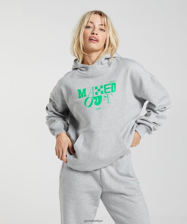 Gymsharksudadera con capucha maximizada mujer marga gris claro PFTJ2N360 ropa