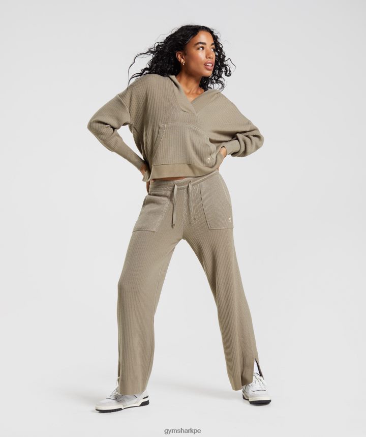 Gymsharksudadera con capucha pausa mujer marrón cemento/gris guijarro PFTJ2N384 ropa