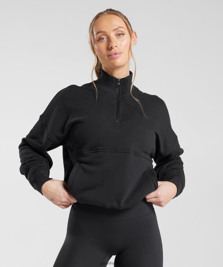 Gymsharksudadera con cremallera 1/4 Legacy mujer negro PFTJ2N412 ropa