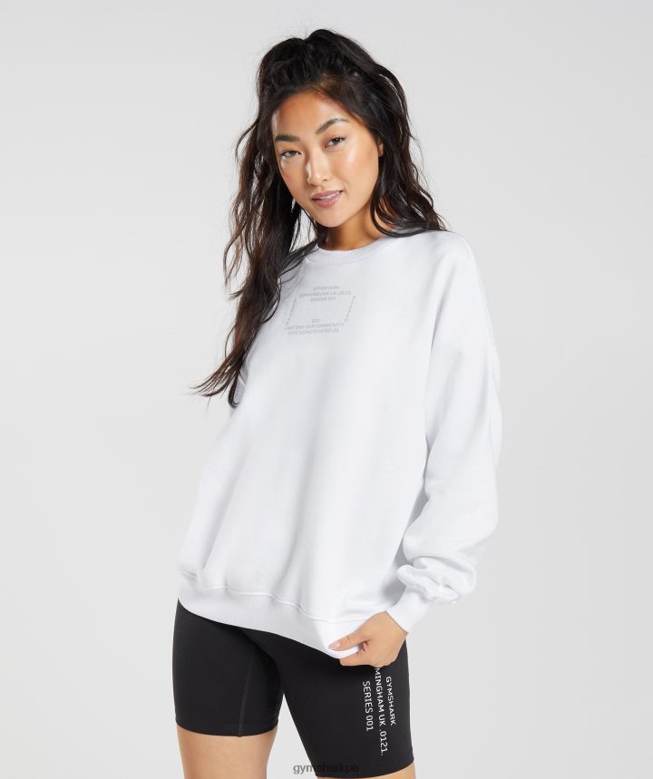 Gymsharksudadera con gráfico activado mujer blanco PFTJ2N407 ropa
