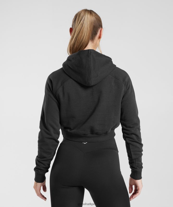 Gymsharksudadera corta de entrenamiento mujer negro PFTJ2N372 ropa