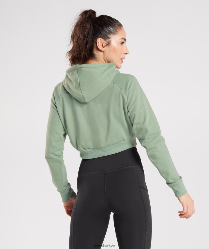 Gymsharksudadera corta de entrenamiento mujer verde salvia del desierto PFTJ2N357 ropa