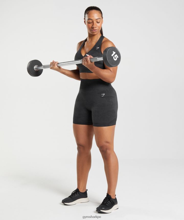 GymsharkSujetador deportivo Adapt Camo sin costuras mujer negro/gris ónix PFTJ2N192 ropa