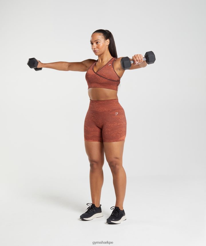 GymsharkSujetador deportivo Adapt Camo sin costuras mujer rojo tormenta/marrón cereza PFTJ2N161 ropa