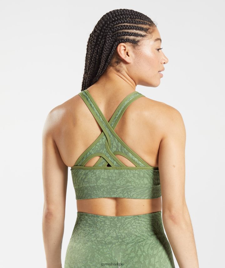 GymsharkSujetador deportivo sin costuras Adapt Animal mujer salvaje | iguana verde PFTJ2N203 ropa
