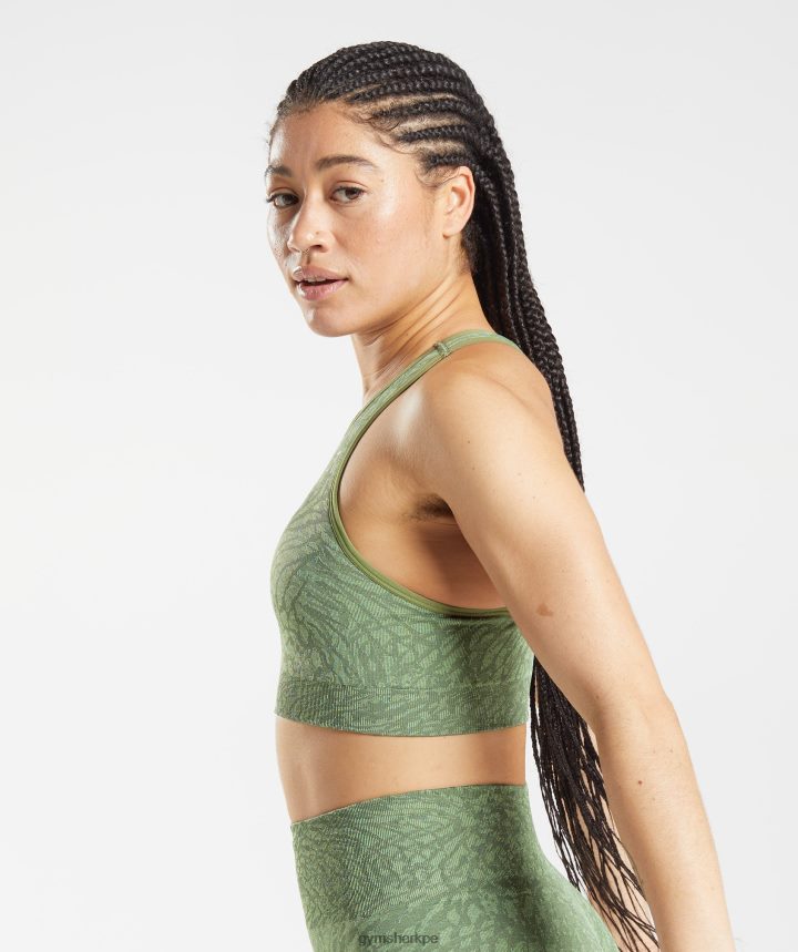 GymsharkSujetador deportivo sin costuras Adapt Animal mujer salvaje | iguana verde PFTJ2N203 ropa