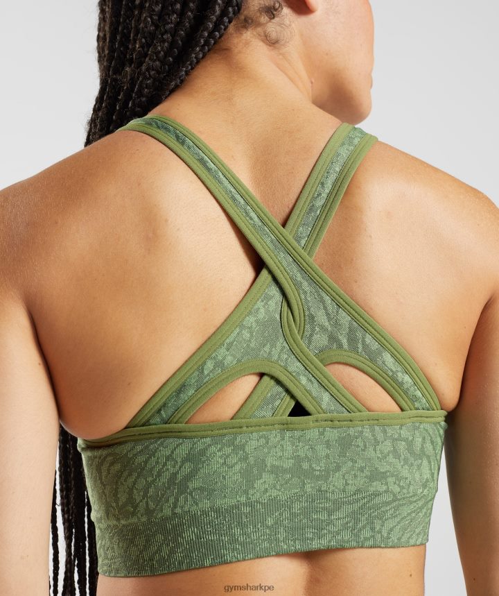 GymsharkSujetador deportivo sin costuras Adapt Animal mujer salvaje | iguana verde PFTJ2N203 ropa