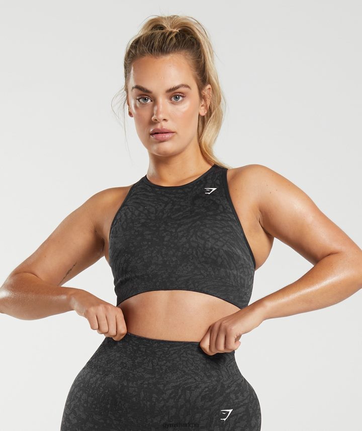 GymsharkSujetador deportivo sin costuras Adapt Animal mujer salvaje | negro PFTJ2N214 ropa