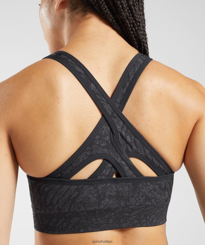 GymsharkSujetador deportivo sin costuras Adapt Animal mujer salvaje | negro PFTJ2N214 ropa