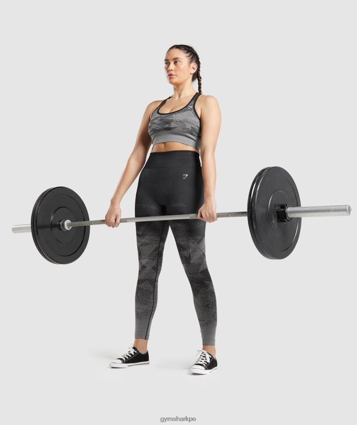 GymsharkSujetador deportivo sin costuras Adapt Ombre mujer triángulo | impresión en negro PFTJ2N198 ropa