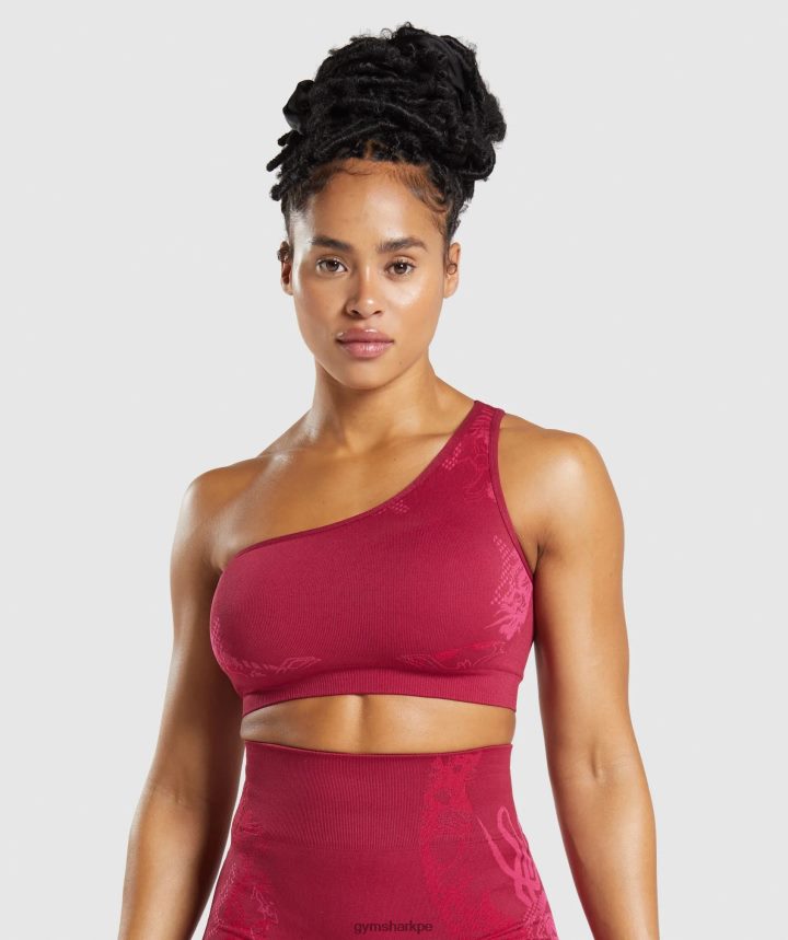 GymsharkSujetador deportivo wtflex sin costuras con un solo hombro mujer rosa grosella/fucsia fluo/rosa magenta PFTJ2N213 ropa