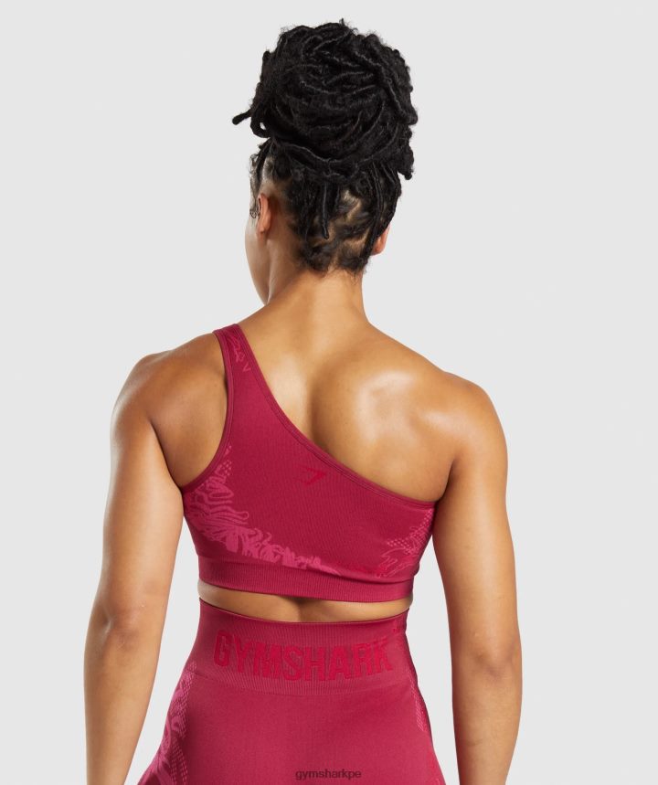 GymsharkSujetador deportivo wtflex sin costuras con un solo hombro mujer rosa grosella/fucsia fluo/rosa magenta PFTJ2N213 ropa