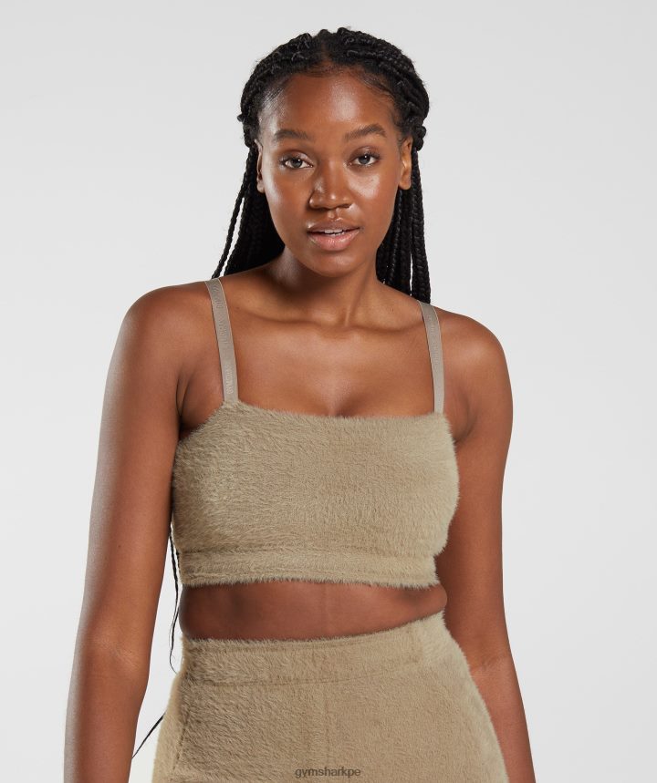 Gymsharkbandeau de punto con pestañas whitney mujer marrón cemento PFTJ2N163 ropa