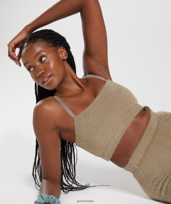 Gymsharkbandeau de punto con pestañas whitney mujer marrón cemento PFTJ2N163 ropa