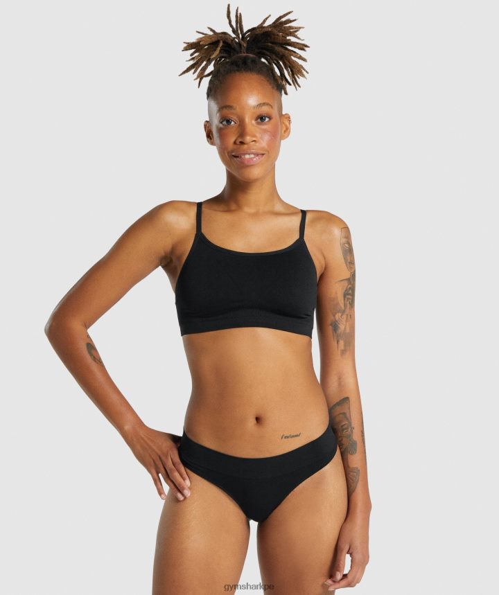 Gymsharkbralette sin costuras con escote redondo mujer negro PFTJ2N507 ropa