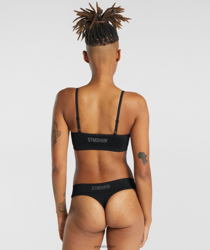 Gymsharkbralette sin costuras con escote redondo mujer negro PFTJ2N507 ropa