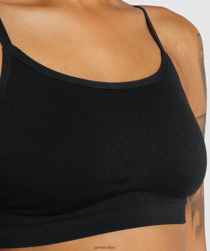 Gymsharkbralette sin costuras con escote redondo mujer negro PFTJ2N507 ropa