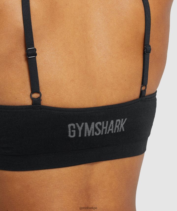 Gymsharkbralette sin costuras con escote redondo mujer negro PFTJ2N507 ropa