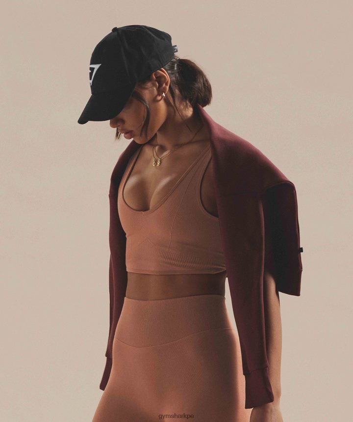 Gymsharkbralette sin costuras día de descanso mujer café marrón PFTJ2N175 ropa