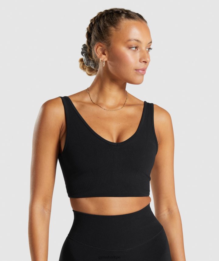 Gymsharkbralette sin costuras día de descanso mujer negro PFTJ2N120 ropa