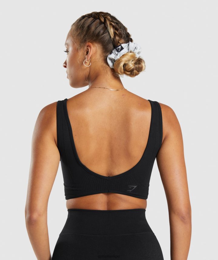 Gymsharkbralette sin costuras día de descanso mujer negro PFTJ2N120 ropa