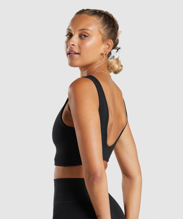 Gymsharkbralette sin costuras día de descanso mujer negro PFTJ2N120 ropa
