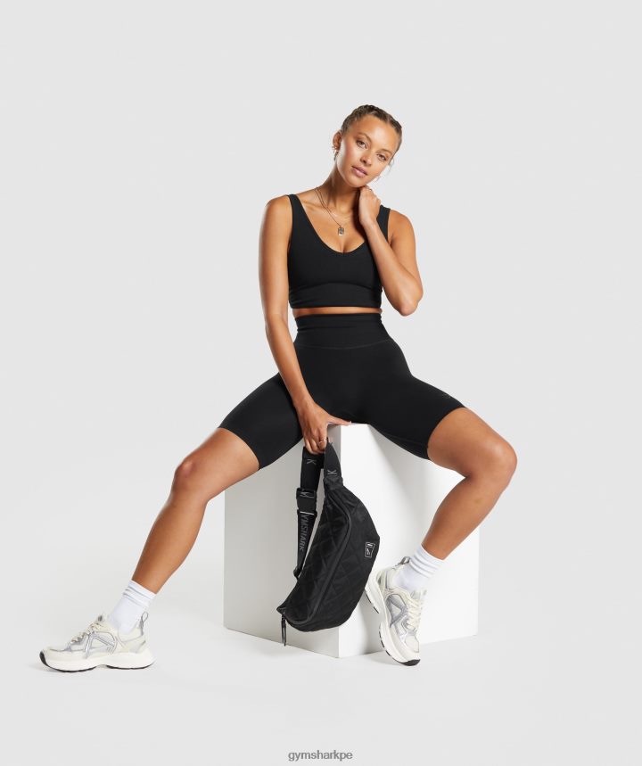 Gymsharkbralette sin costuras día de descanso mujer negro PFTJ2N120 ropa