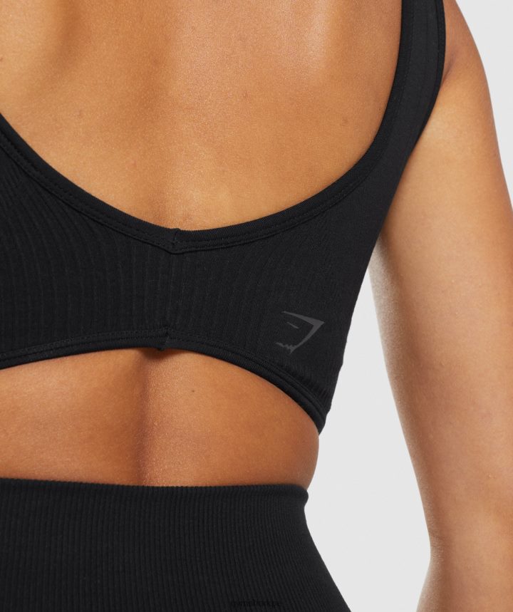 Gymsharkbralette sin costuras día de descanso mujer negro PFTJ2N120 ropa