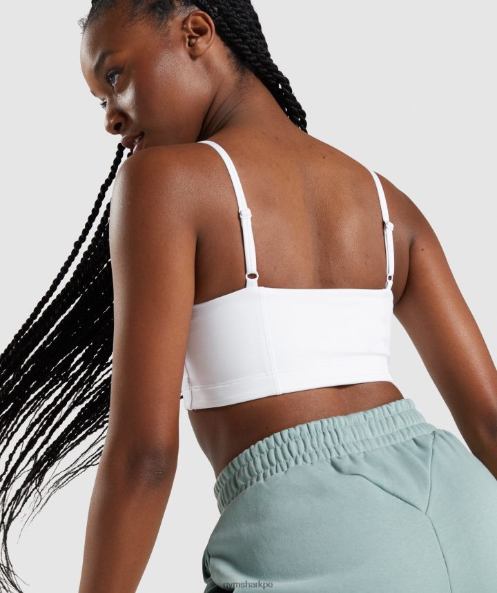 Gymsharksujetador deportivo bandeau mujer blanco PFTJ2N129 ropa